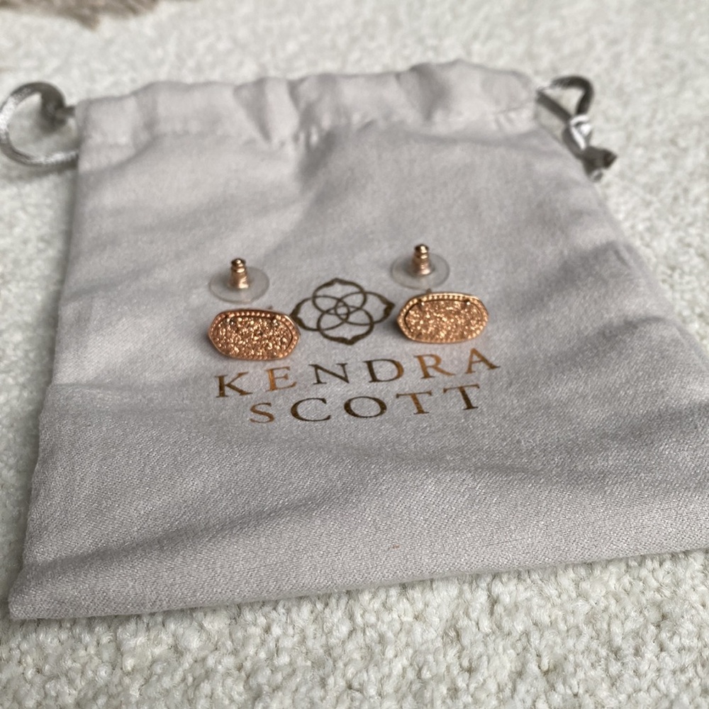Rose gold drusy earrings, Kendra Scott
